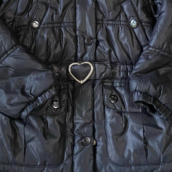 London Fog Girls Black Puffy Hooded Fleece Lined Winter Coat-Sz-3T - Picture 3 of 16